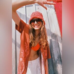 Free People X Rahi Sadie Crochet Bucket Hat